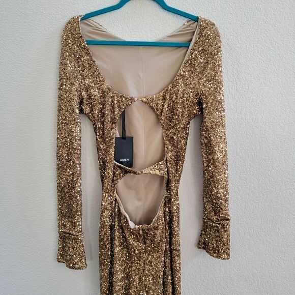 AMEN sequin Jumpsuit size 4 S - Picture 7 of 16